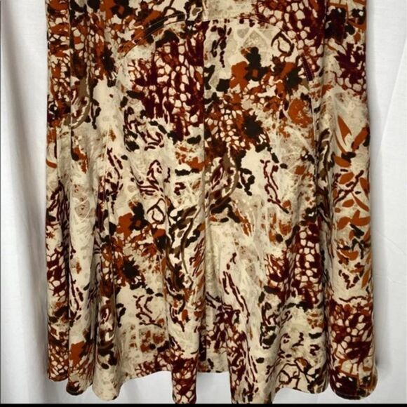 Christopher & Banks Brown Floral A Line Skirt - Picture 1 of 5